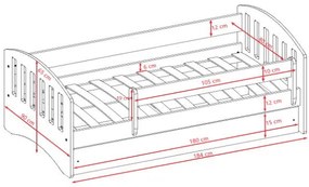 Детско легло класически -Mple-180 x 80