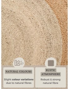 Двустранен ръчно изработен ютен кръгъл килим в цвят слонова кост ø 100 cm Jutta Ivory – Hanse Home