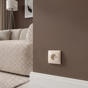 Единичен контакт със заземяване OSTE JNH001-G Beige