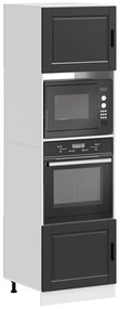 3315052 vidaXL Шкафове за фурна 2 бр Porto, черен, инженерно дърво
