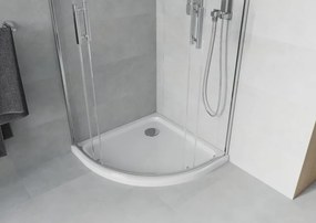 Mexen Rio полукръгла душ кабина 80 x 80 см, прозрачна, хромирана + плосък