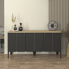 Педро меламинов конзола в антрацит - цвят рота дъб 150x45x75см.