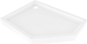 Mexen Flow+ петоъгълна лява поддушова тава 100 x 80 см, бял гланц - 46P108010LH