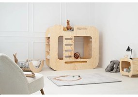 Двуетажно легло с място за съхранение 90x200 cm в естествен цвят Mundo - Adeko