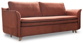Кадифен сгъваем диван тухлен 225 cm Charming Charlie – Miuform