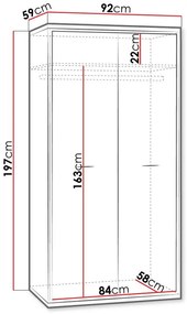 Гардероб Mediolan AT01 2-врата