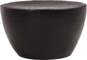 359611 vidaXL Маса за кафе, кован алуминий, Ø 50x30 см, черна