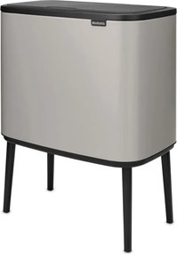 Кош за боклук Brabantia Bo Touch 1010454, 3x11 л, Плавно и безшумно отваряне, Голям отвор, Сив
