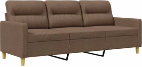 359246 vidaXL 3-местен диван, Кафяв, 180 см, плат