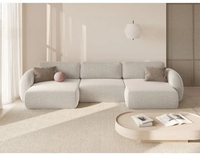 Кремав шенилов сгъваем/с място за съхранение ъглов диван (U форма) Tonale – Cosmopolitan Design