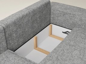 Сив шенилов сгъваем/с място за съхранение ъглов диван (ляв ъгъл/L форма) Tonga – Maison de Rêve