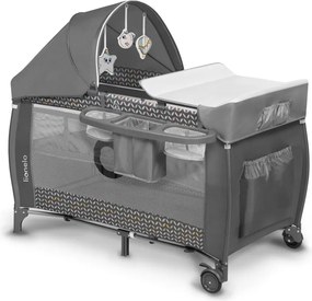 Lionelo - Преносимо бебешко креватче SVEN PLUS сиво