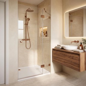 Корито за душ кабина-акрилно Rea Belmond White 90x90 Brush Copper