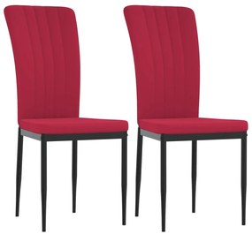 326098 vidaXL Трапезни столове, 2 бр, виненочервени, кадифе