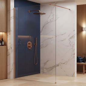 Параван за душ Rea Flexi Transparent / Brush Copper 70