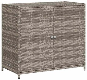 365545 vidaXL Градински шкаф за съхранение, сив, 83x45x76 см, полиратан
