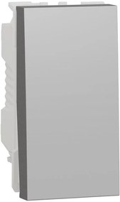 SE Бутон NO/NC 1 мод. цвят Алуминий Unica  - NU313630