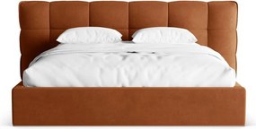 Теракотено двойно легло 180x200 cm тапицирано с място за съхранение с включена подматрачна рамка Eric – Micadoni
