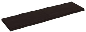 364051 vidaXL Плот за маса тъмнокафяв 200x60x(2-6) см обработен масивен дъб