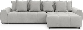 Светлосив ъглов диван (десен ъгъл) Albane – Ropez