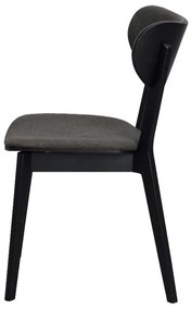 Трапезен стол от черен дъб с тъмносива седалка Cato - Rowico