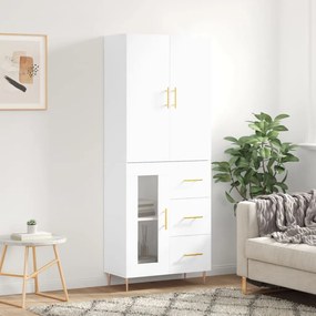 3195947 vidaXL Висок шкаф, бял, 69,5x34x180 см, инженерно дърво