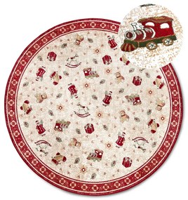 Червен кръгъл килим с коледен мотив със смес от памук ø 200 cm Toy's Delight Red Christmas – Villeroy&amp;Boch