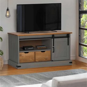 4018411 vidaXL ТВ шкаф HALDEN с плъзгаща се врата сива 110x40x60 cm