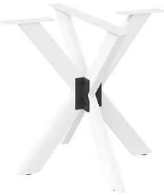 4013121 vidaXL Крак за трапезна маса, форма на паяк, бял, 85x85x(72-73) см, стомана
