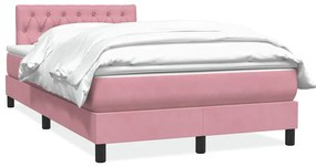 3316496 vidaXL Боксспринг легло с матрак, розово, 120x210 см, кадифе