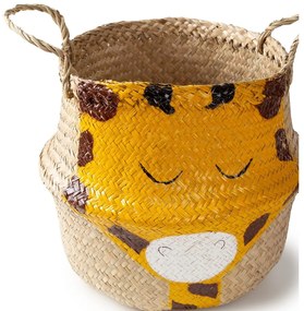 Жълта/естествена детска кошница за играчки от морска трева ø 30x28 cm Giraffe – Compactor