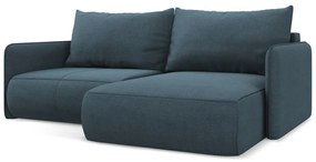 Син разтегателен ъглов диван с място за съхранение (десен ъгъл) Nanea – Makamii