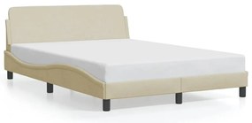 373170 vidaXL Рамка за легло Dover, кремава, 140x190 см, плат