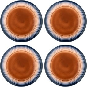 Сини/оранжеви глинени чинии в комплект 4 бр. ø 27 cm Tatum – Bloomingville