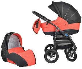 Детска количка Baby Merc 2 в 1 модел ZIPY черна с червено