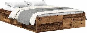 3328834 vidaXL Рамка за легло без матрак старо дърво 120x200см инженерно дърво