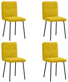 3315416 vidaXL Трапезни столове, 4 бр, жълти, кадифе