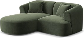 Зелен кадифен ъглов диван (ляв ъгъл) Campi – Cosmopolitan Design