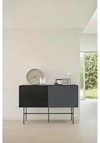 Нисък скрин с плъзгащи се врати 140x91 cm в черно/антрацит Nube - Teulat