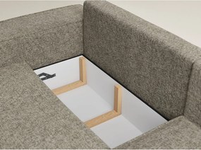 Кафяв шенилов сгъваем/с място за съхранение ъглов диван (десен ъгъл/L форма) Tonga – Maison de Rêve