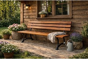 Градинска пейка от масивно дърво в естествен цвят – Rojaplast