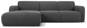 Тъмносив ъглов диван от плат букле (ляв ъгъл) Molino - Micadoni Home