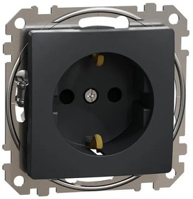 SE Контакт шуко с детска защита авт. цвят Антрацит Sedna  - SDD114022