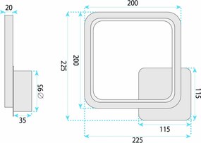 LED аплик LHJ122-W Черен