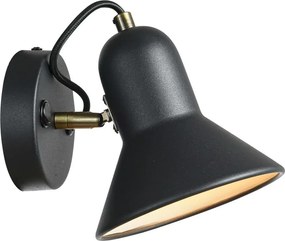 Стенно точково осветително тяло ASTAMA 1xE27/40W/230V черно/месинг