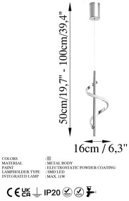 LED висящо осветително тяло сребърно ø 16 cm Likma – Opviq lights