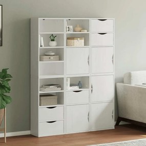3365355 vidaXL Странични шкафове 6 бр. ODDA Бял 40x24x79 cm борово дърво масив