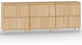 3185770 vidaXL Сайдборд, 3бр, дъб сонома, 60x35x70 см, инженерно дърво