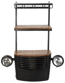 Шкаф за бутилки DKD Home Decor Кола Aкациево дърво Желязо Тъмно сив (83 x 30 x 104 cm)