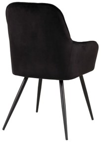 Черни тапицирани трапезни столове в комплект с подлакътници 2 бр. Harbo – House Nordic